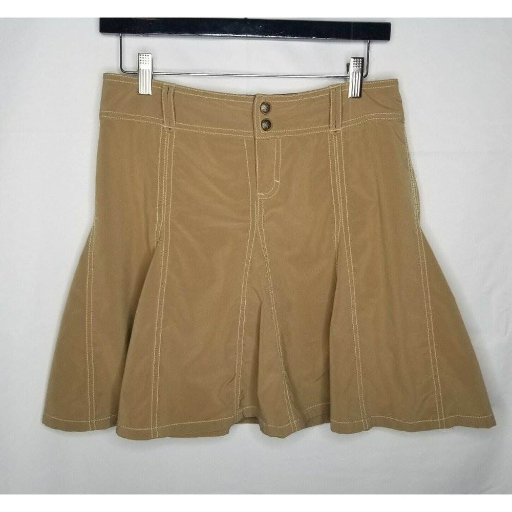 ATHLETA Whatever Women's Size 4P Tan Fit and Flare Stretch Athletic Skort Skirt